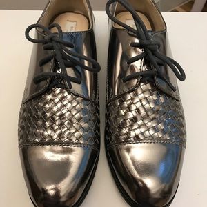 Cole Haan metallic lace-up flats